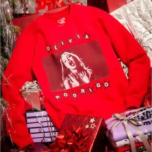 Authentic Olivia Rodrigo Merch Sweatshirt Crewneck in Red - Size M Orig. $55